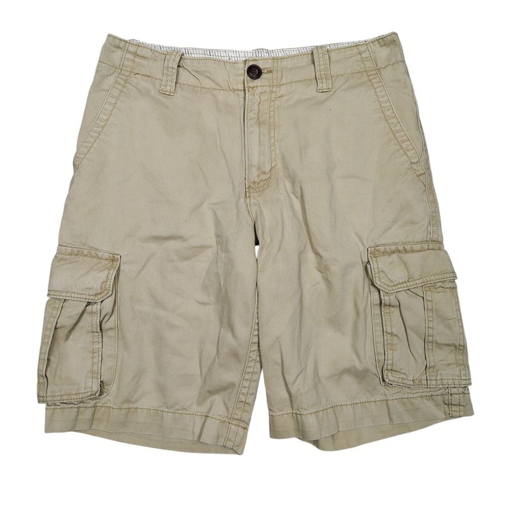 Aeropostale Cargo Shorts Men 30 Khaki Tan Multi-Pocket Cotton Twill 0826-LXLTBA1